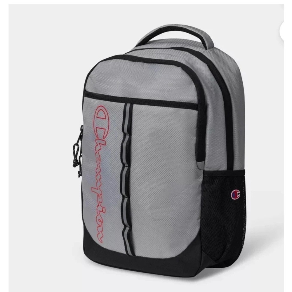 Champion Backpack Medium Grey Black Laptop Sleeve 17 Inch School Travel NWT